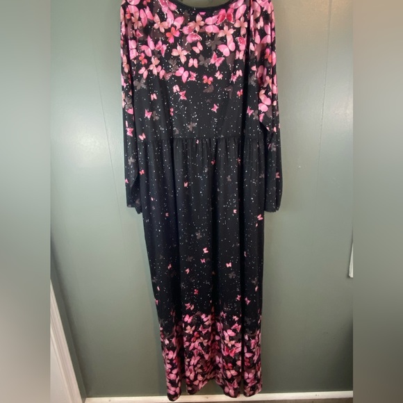 SHEIN 4XL Women’s Black/Purple Butterfly Dress - Picture 4 of 4
